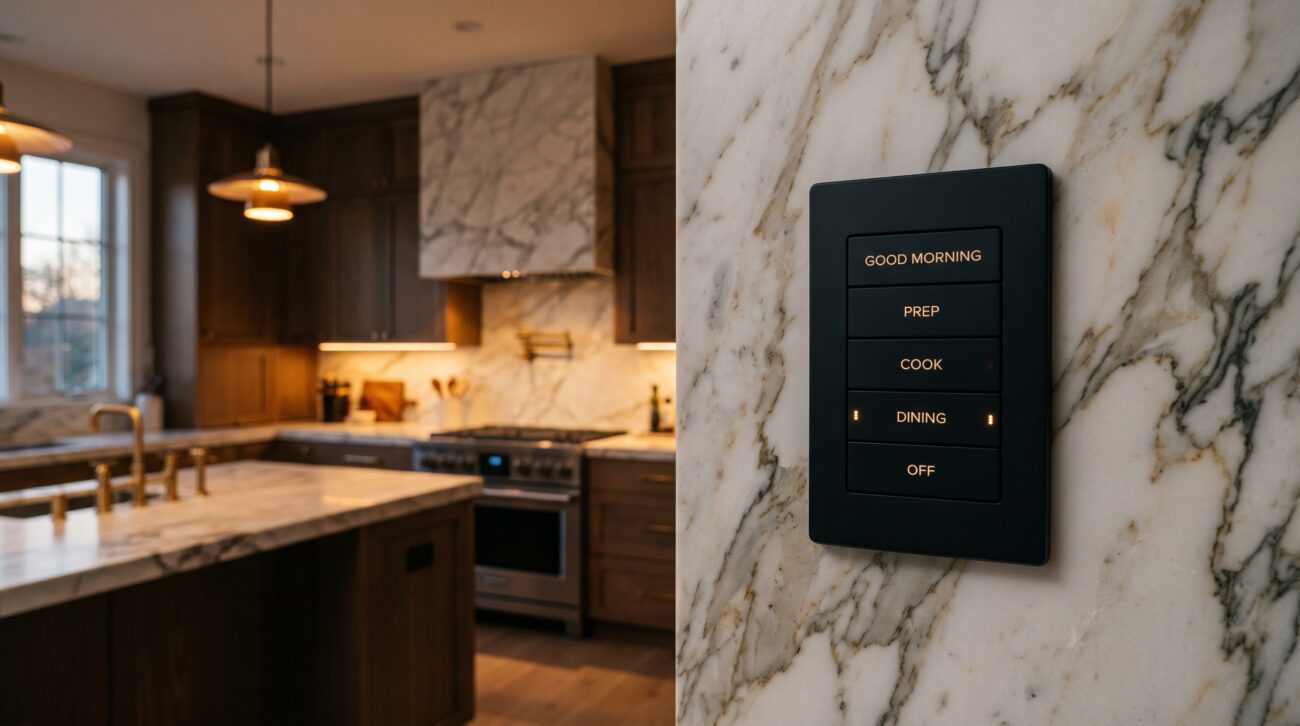 Horizon keypad with soothing kitchen background
